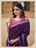 Dark Magenta Georgette Leheriya saree