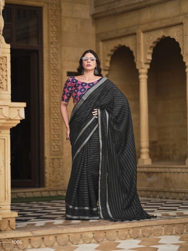 Gunmetal Gray Georgette Leheriya saree