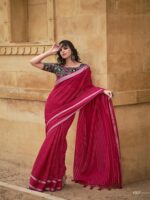 Rani Georgette Leheriya saree