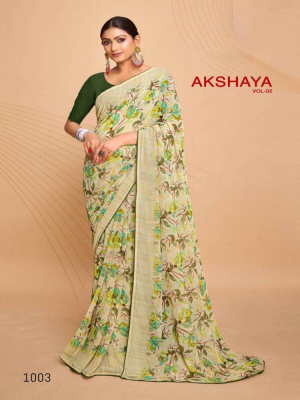 Light Yellow Weightless Printed saree