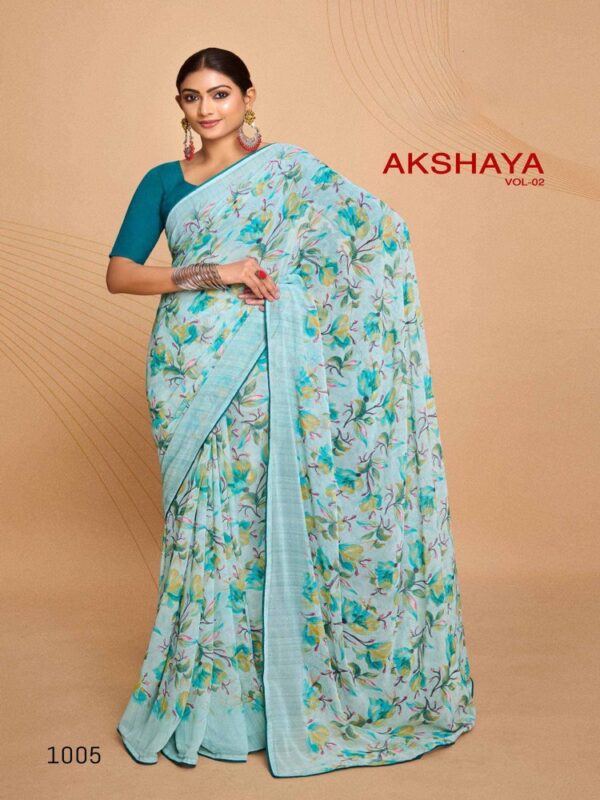 Misty Blue Weightless Printed saree