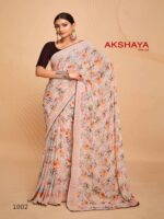Pastel Orange Weightless Printed saree