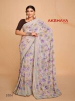 Worm Gray Weightless Printed saree