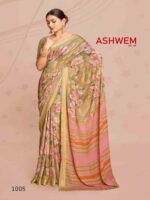 Brass Dull Moss Printed saree
