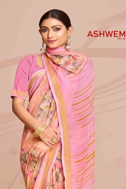 Thumbnail Dull Moss Printed saree