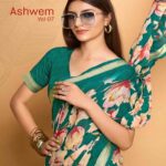 Thumbnail Dull Moss Printed saree