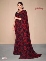Red Black 02 Georgette Printed saree