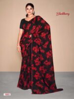 Red Black 03 Georgette Printed saree