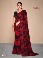 Red Black 04 Georgette Printed saree