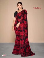 Red Black 05 Georgette Printed saree