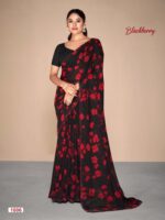 Red Black 06 Georgette Printed saree