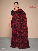 Red Black 07 Georgette Printed saree