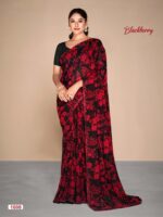 Red Black 08 Georgette Printed saree