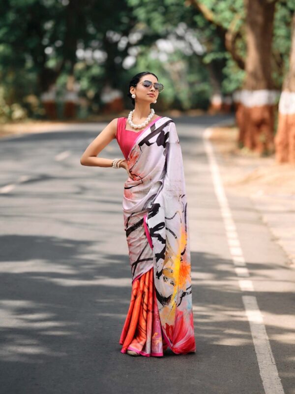 Fancy Pastel 01 Satin Fancy Printed saree