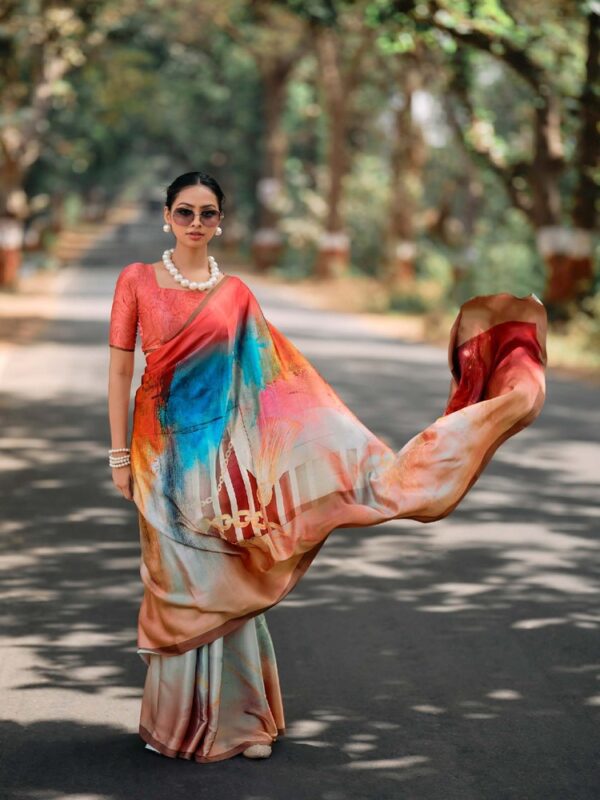 Fancy Pastel 04 Satin Fancy Printed saree