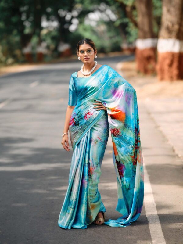 Fancy Pastel 05 Satin Fancy Printed saree