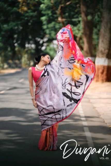 Thumbnail Satin Fancy Printed saree