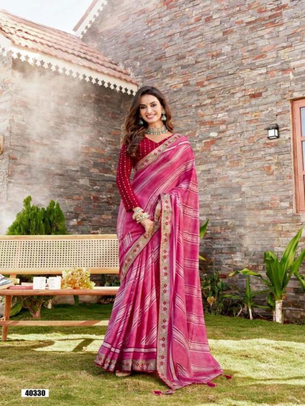 Hot Pink Soft Reshmi Cotton Leheriya saree