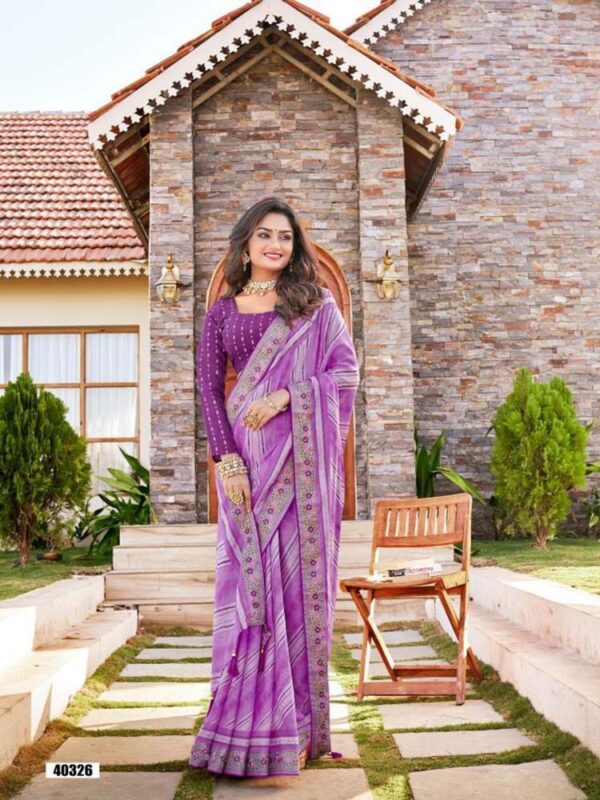 Purple Plum Soft Reshmi Cotton Leheriya saree