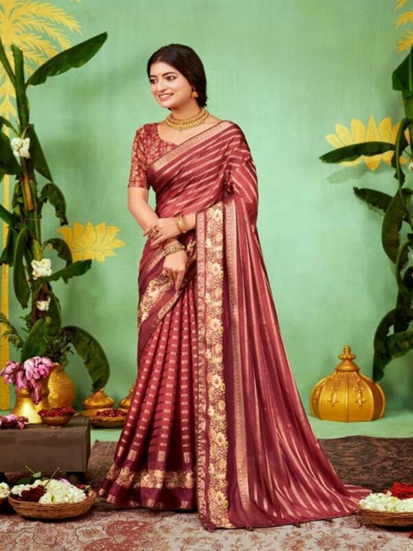 Gajjari Soft Silk Leheriya saree