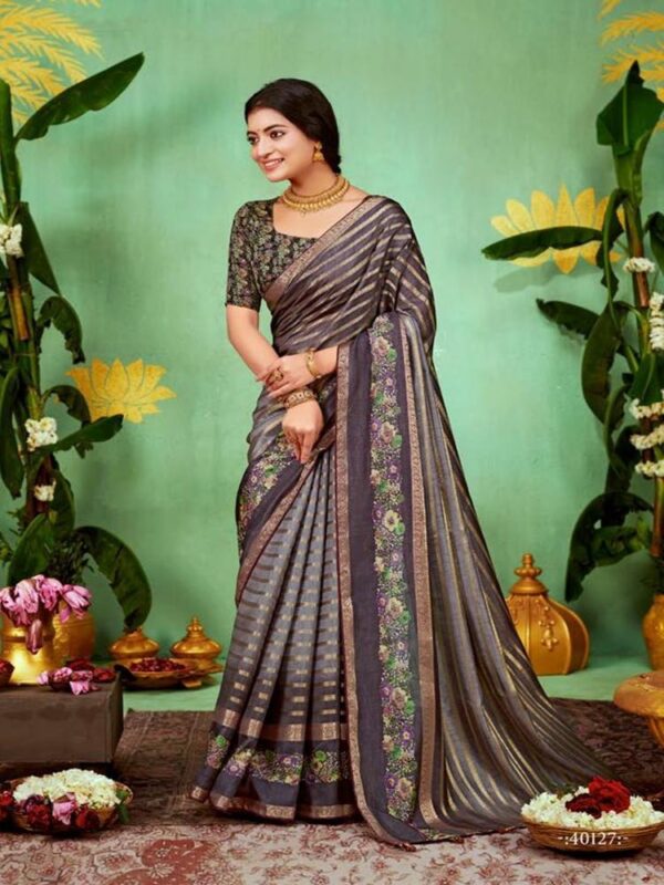 Lilac Soft Silk Leheriya saree