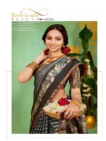 Slate Gray Soft Silk Leheriya saree