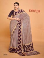 Boysenberry Chiffon Brasso Printed saree