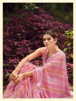 Orchid Dull Moss Leheriya saree