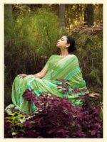 Pastel Green Dull Moss Leheriya saree