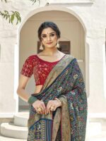 Blue Soft Silk Jequard Patola saree