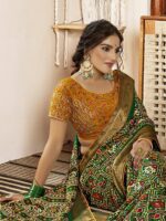 Green Soft Silk Jequard Patola saree