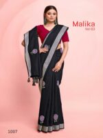 Gunmetal Gray Pure Linen Printed saree