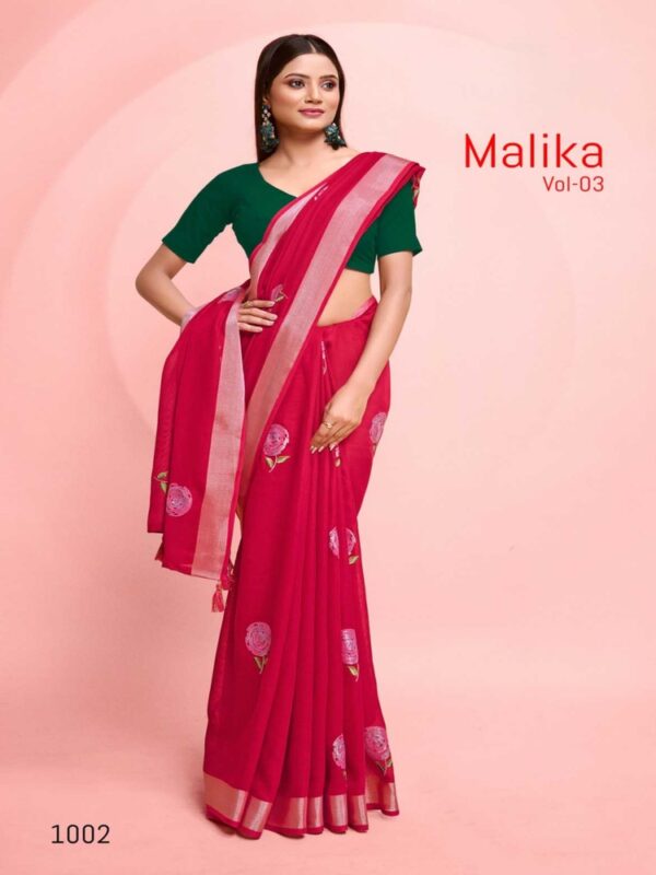 Rani Pure Linen Printed saree