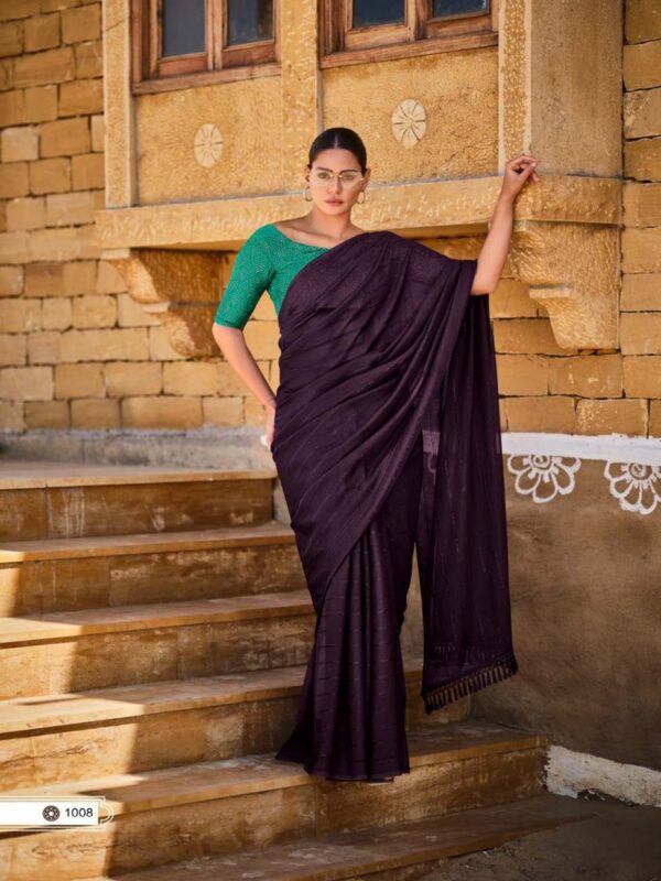 Dark Magenta Soft Silk Plain saree