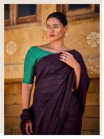 Dark Magenta Soft Silk Plain saree