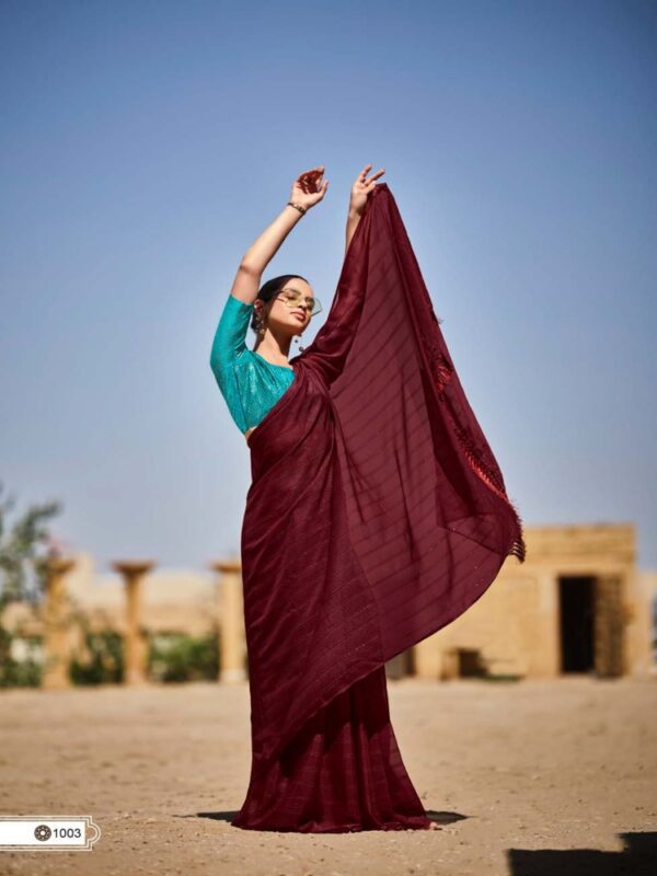 Maroon Soft Silk Plain saree