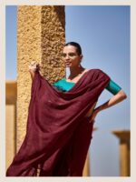 Maroon Soft Silk Plain saree