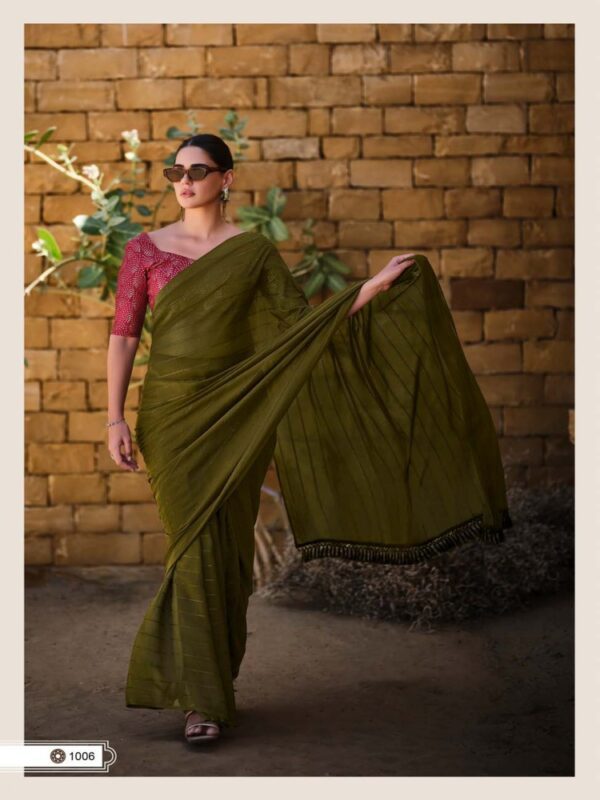 Mehendi Soft Silk Plain saree