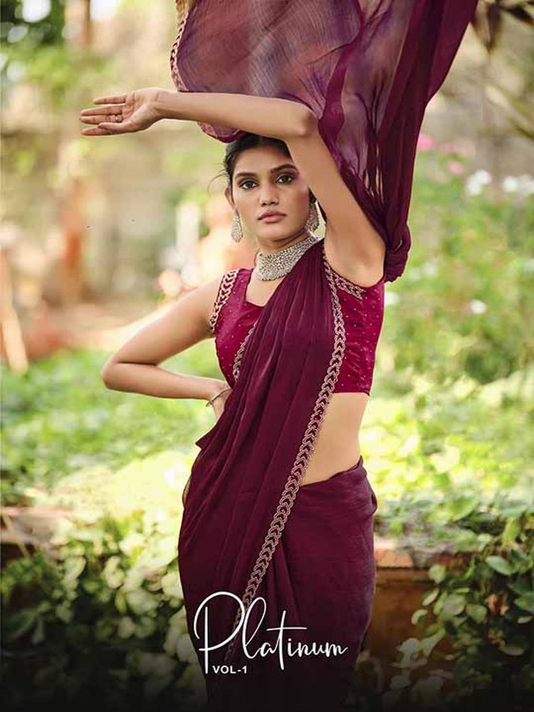 Platinum 01 Thumbnail Satin Plain saree Thumbnail Satin Plain saree