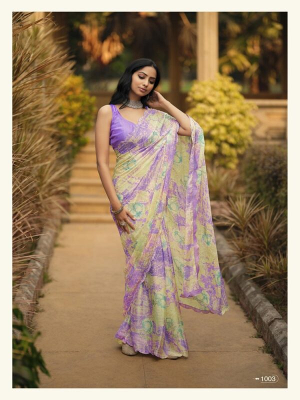 Purple Plum Brasso Fancy Printed saree