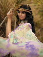 Purple Plum Brasso Fancy Printed saree