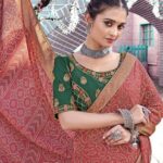 Thumbnail Moss Georgette Bandhini saree