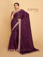 Boysenberry PC Moss Fancy Printed saree