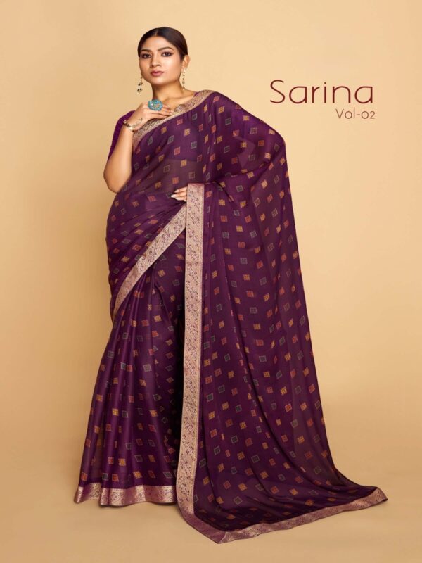 Boysenberry PC Moss Fancy Printed saree
