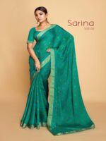 Jade Green PC Moss Fancy Printed saree