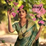 Thumbnail Dull Moss Brasso Fancy Printed saree