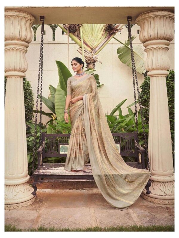 Jasmine Dull Moss Fancy Printed saree