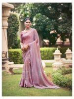 Orchid Dull Moss Fancy Printed saree