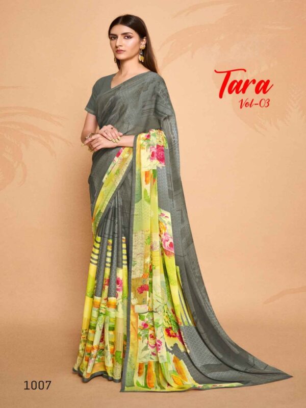 Gray Weightless Fancy Printed saree