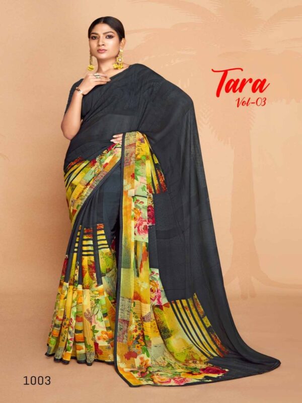 Gunmetal Gray Weightless Fancy Printed saree